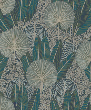 Dutch Wallcoverings Asperia A54701 donkerblauw - groen