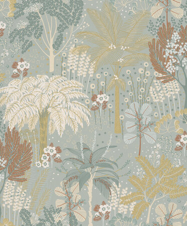 Dutch Wallcoverings Asperia A54802 groen - goud