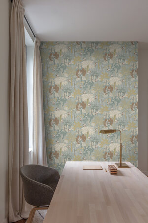 Dutch Wallcoverings Asperia A54802 groen - goud