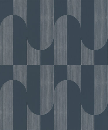 Dutch Wallcoverings Asperia A55703 donkerblauw - zilver