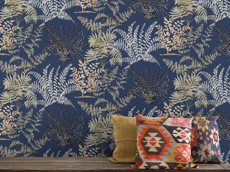 Dutch Wallcoverings Asperia A57103 blauw - beige