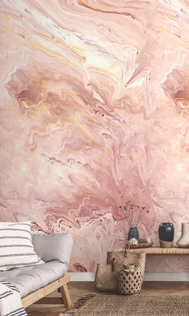 Dutch Wallcoverings One Roll One Motif A54201 Marble roze