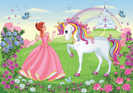 FBK Prinses Unicorn Fotobehang 13238