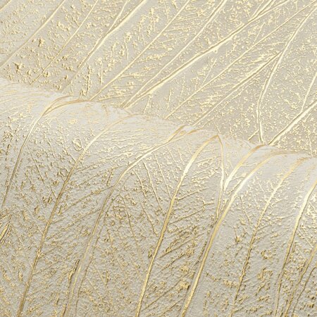 Casamance Nature Précieuse - Textures (Met Gratis Lijm*) 76533262 - Wit / Goud Metallic