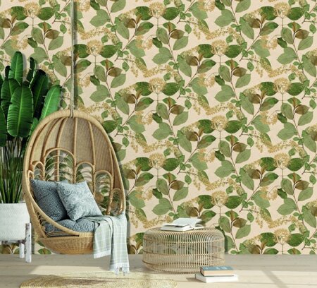 Noordwand Herbarium HE27230 Beige Groen